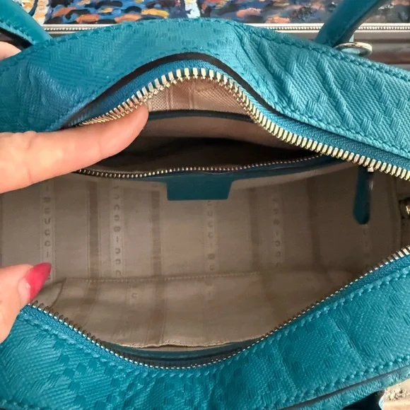 Gucci Teal Calf Leather Diamanté Satchel - Picture 7 of 10